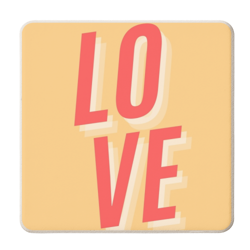 L.O.V.E typographic - personalised beer coaster by Proper Job Studio
