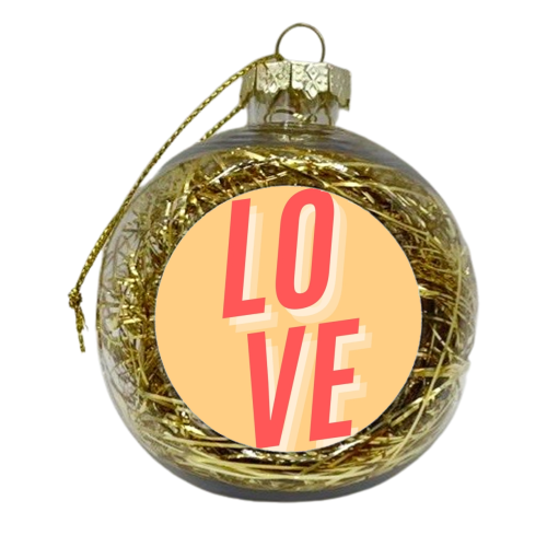 L.O.V.E typographic - xmas bauble by Proper Job Studio