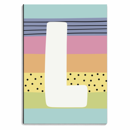 L - personalised initial letter modern rainbow - personalised A4, A5, A6 notebook by Giddy Kipper