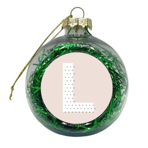 L Polka Dot Initial - xmas bauble by Toni Scott