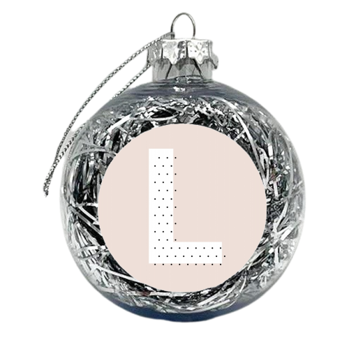 L Polka Dot Initial - xmas bauble by Toni Scott