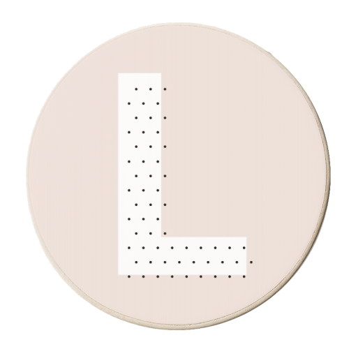 L Polka Dot Initial - personalised beer coaster by Toni Scott