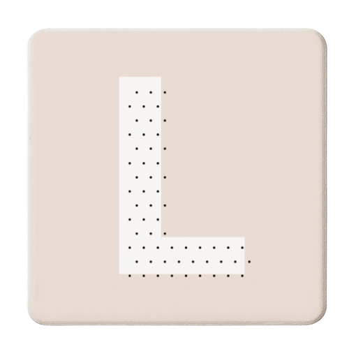 L Polka Dot Initial - personalised beer coaster by Toni Scott