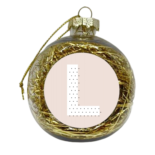L Polka Dot Initial - xmas bauble by Toni Scott