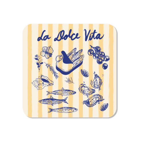 La Dolce Vita – Vintage Coastal Sardines & Seafood - Magnet by EZbie