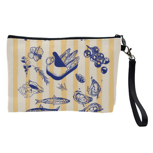 La Dolce Vita – Vintage Coastal Sardines & Seafood - pretty makeup bag by EZbie