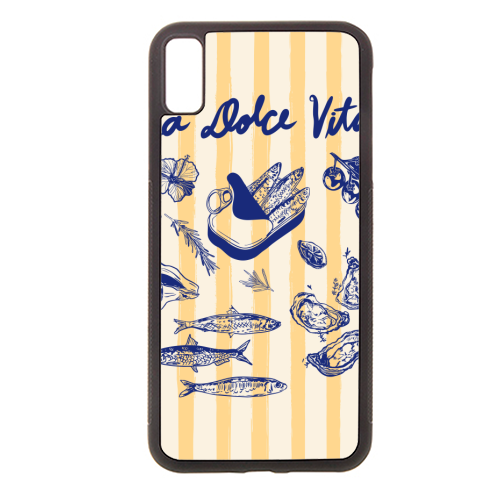 La Dolce Vita – Vintage Coastal Sardines & Seafood - stylish phone case by EZbie