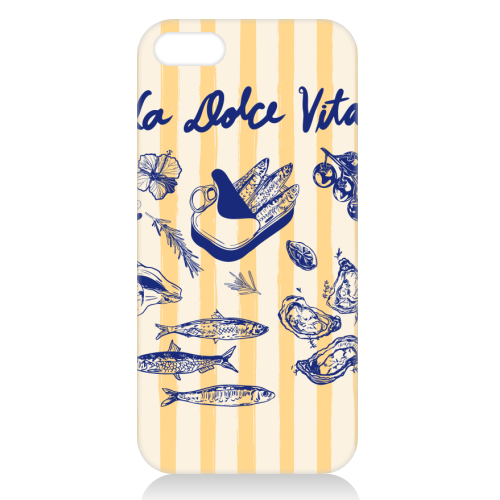 La Dolce Vita – Vintage Coastal Sardines & Seafood - unique phone case by EZbie