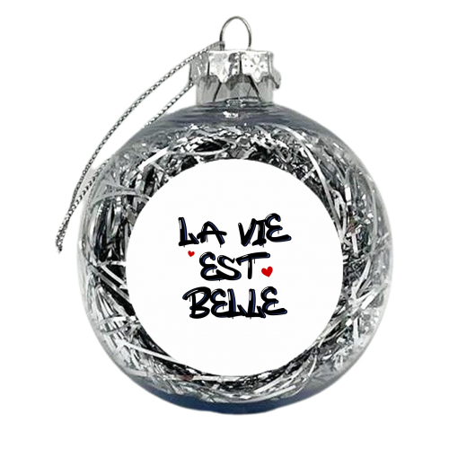 La vie est belle graffiti - xmas bauble by The Girl Next Draw