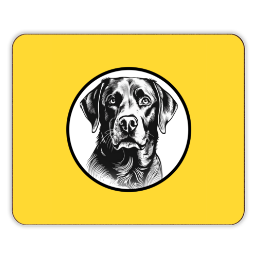 Labrador Cameo Dog Portrait (Yellow) - designer placemat by Adam Regester