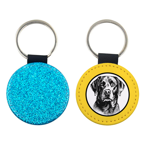 Labrador Cameo Dog Portrait (Yellow) - keyring by Adam Regester