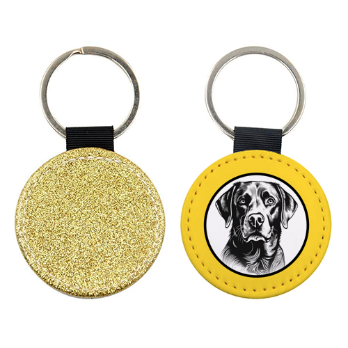 Labrador Cameo Dog Portrait (Yellow) - keyring by Adam Regester