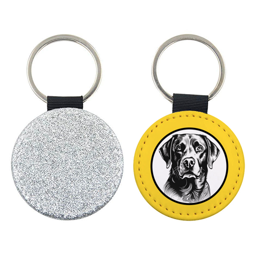 Labrador Cameo Dog Portrait (Yellow) - keyring by Adam Regester