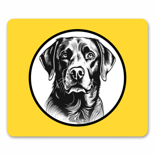 Labrador Cameo Dog Portrait (Yellow) - mouse mat by Adam Regester