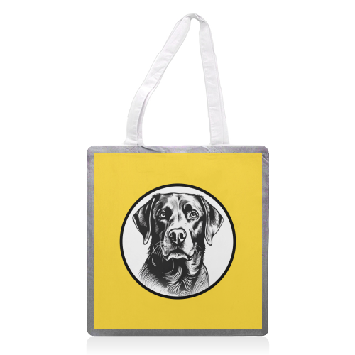 Labrador Cameo Dog Portrait (Yellow) - printed canvas tote bag by Adam Regester