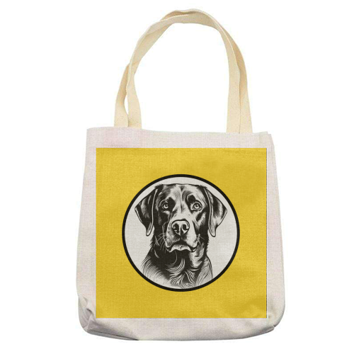 Labrador Cameo Dog Portrait (Yellow) - printed canvas tote bag by Adam Regester