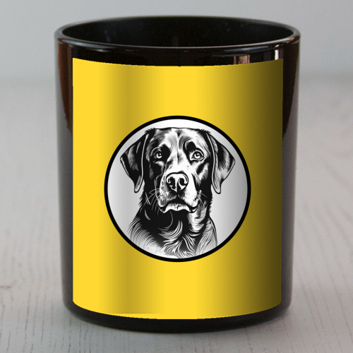 Labrador Cameo Dog Portrait (Yellow) - scented candle by Adam Regester