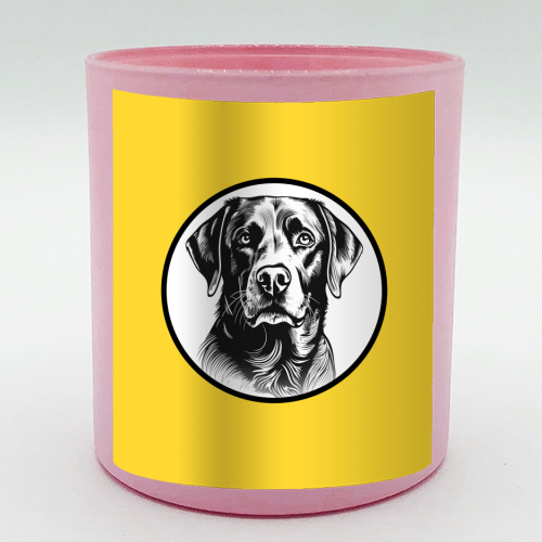 Labrador Cameo Dog Portrait (Yellow) - scented candle by Adam Regester