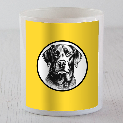 Labrador Cameo Dog Portrait (Yellow) - scented candle by Adam Regester