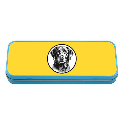 Labrador Cameo Dog Portrait (Yellow) - tin pencil case by Adam Regester