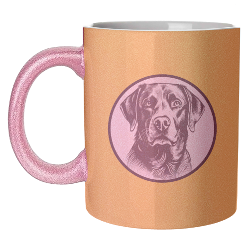 Labrador Cameo Dog Portrait (Yellow) - unique mug by Adam Regester