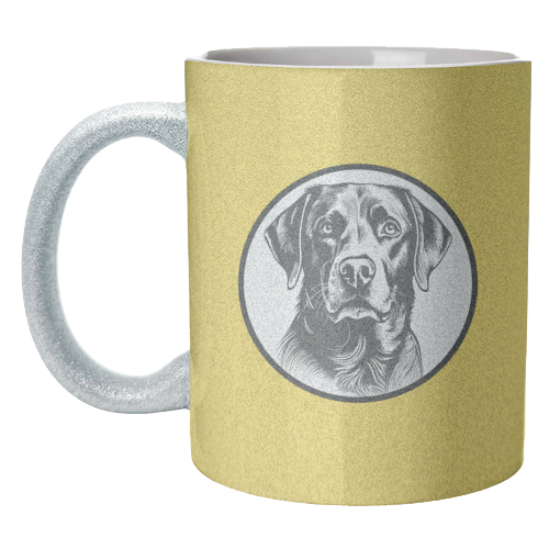 Labrador Cameo Dog Portrait (Yellow) - unique mug by Adam Regester