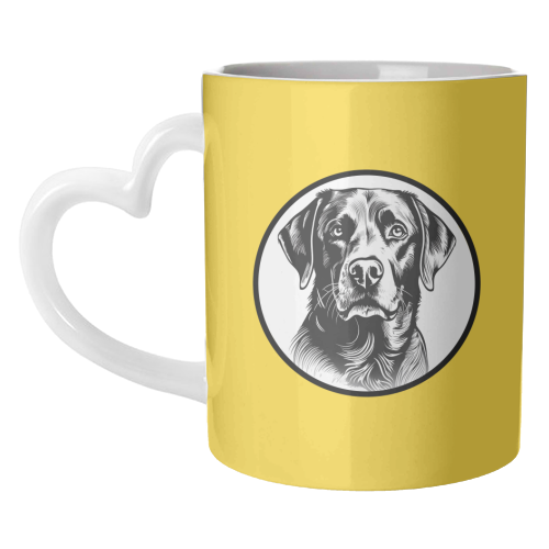 Labrador Cameo Dog Portrait (Yellow) - unique mug by Adam Regester