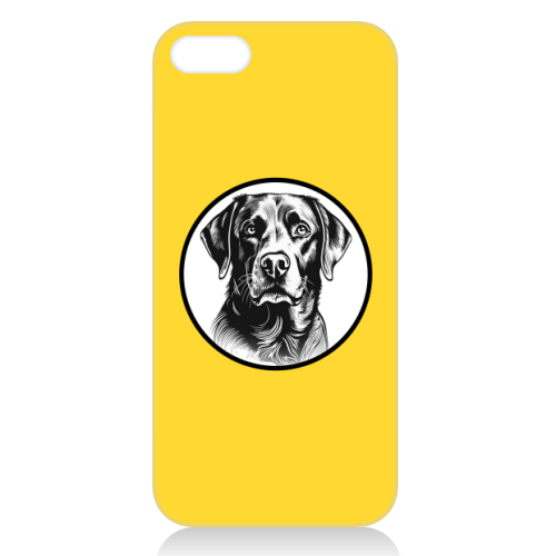 Labrador Cameo Dog Portrait (Yellow) - unique phone case by Adam Regester