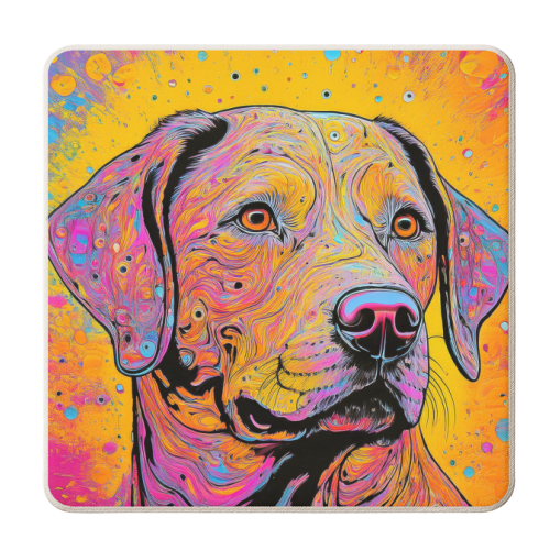 Labrador Colourful Marbled Style Dog Pet Portrait - personalised beer coaster by Adam Regester