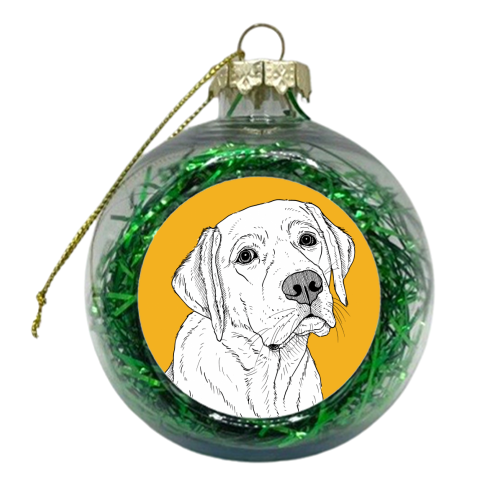 Labrador Dog Portrait - xmas bauble by Adam Regester