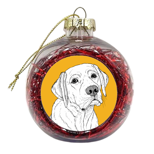 Labrador Dog Portrait - xmas bauble by Adam Regester