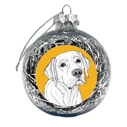 Labrador Dog Portrait - xmas bauble by Adam Regester