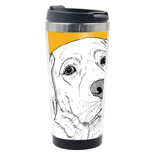 Labrador Dog Portrait - photo water bottle by Adam Regester