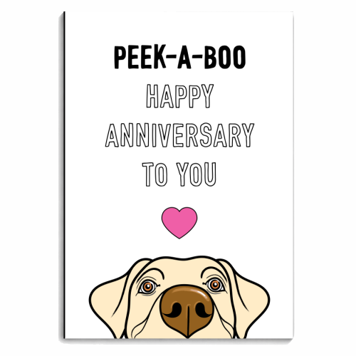 Labrador Peek-a-booAnniversary Greeting - personalised A4, A5, A6 notebook by Adam Regester