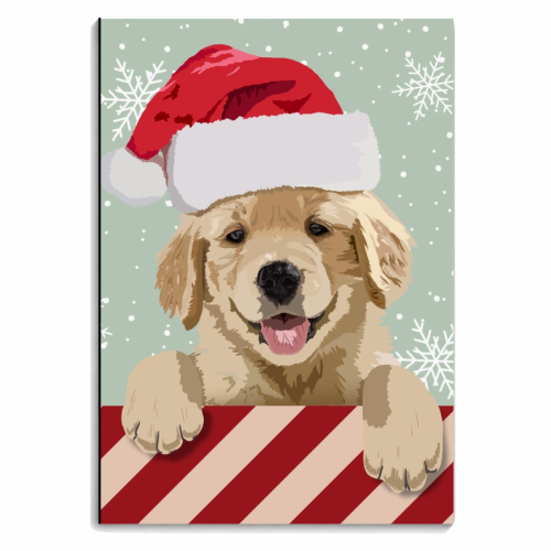 Labrador puppy Christmas snow print - personalised A4, A5, A6 notebook by The Girl Next Draw