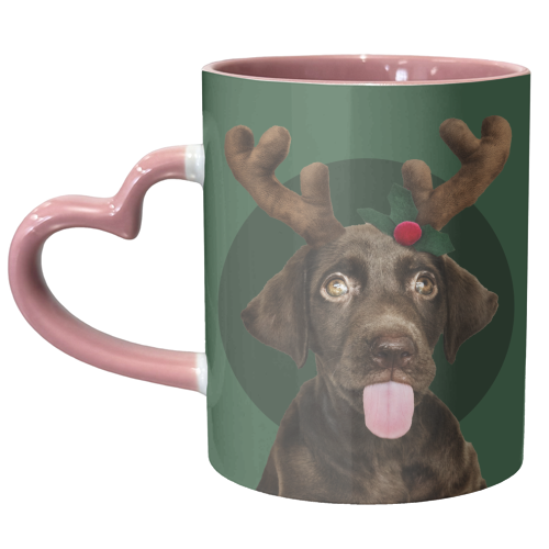 Labrador Puppy - Christmas - unique mug by Larissa Grace