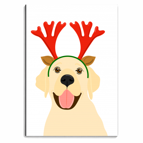 Labrador Wearing Christmas Antlers - personalised A4, A5, A6 notebook by Adam Regester