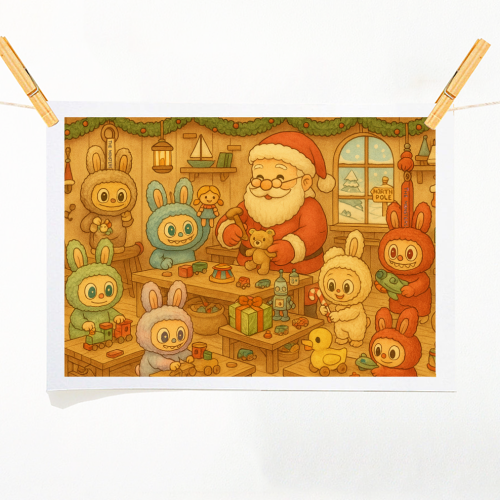 Labubu Christmas - A1 - A4 art print by Ms Doodle
