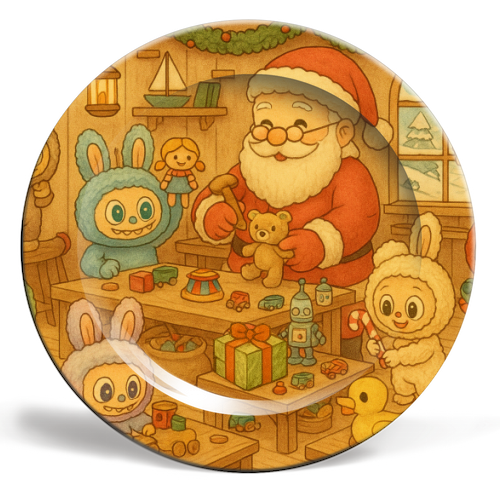 Labubu Christmas - ceramic dinner plate by Ms Doodle