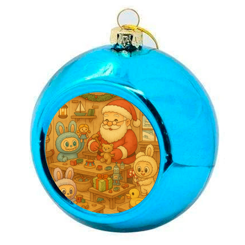 Labubu Christmas - colourful christmas bauble by Ms Doodle