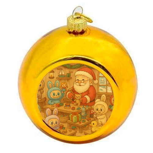 Labubu Christmas - colourful christmas bauble by Ms Doodle