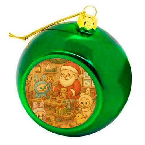 Labubu Christmas - colourful christmas bauble by Ms Doodle
