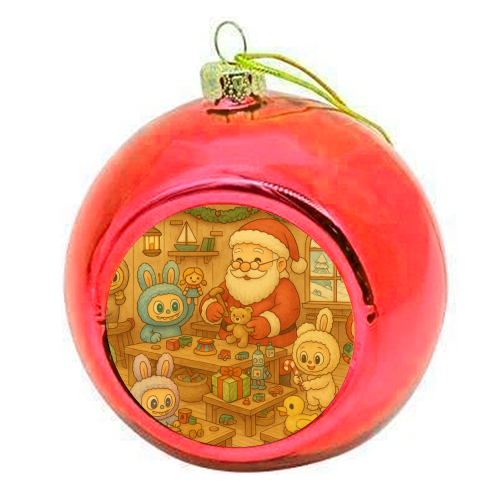 Labubu Christmas - colourful christmas bauble by Ms Doodle