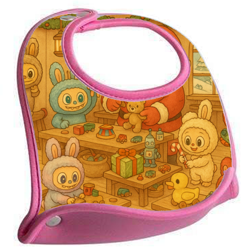 Labubu Christmas - feeding bib by Ms Doodle