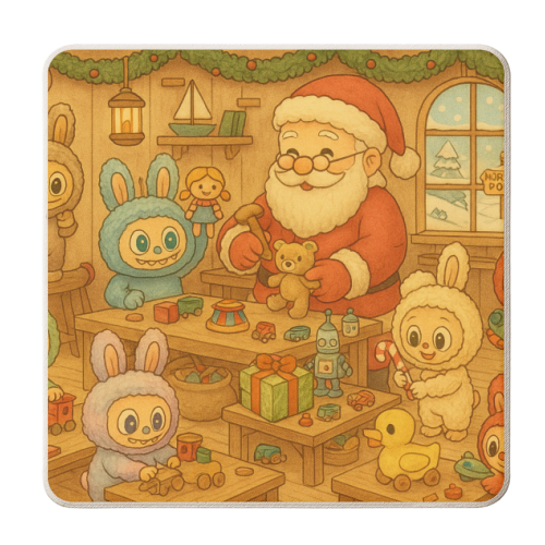 Labubu Christmas - personalised beer coaster by Ms Doodle