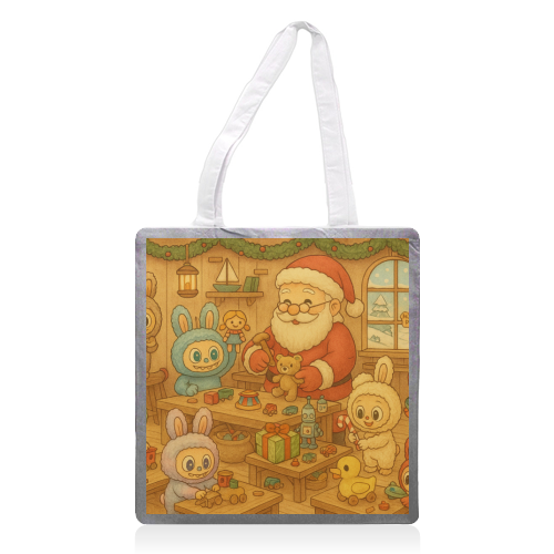 Labubu Christmas - printed canvas tote bag by Ms Doodle