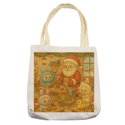 Labubu Christmas - printed canvas tote bag by Ms Doodle