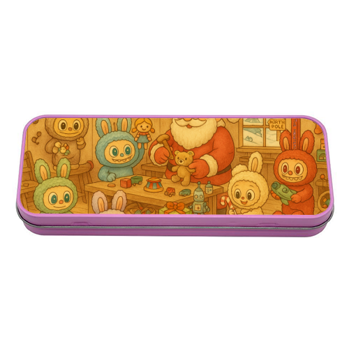 Labubu Christmas - tin pencil case by Ms Doodle