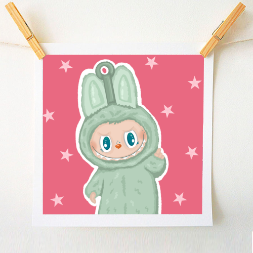 Labubu inspired Kawaii Pop Mart Little Monster - A1 - A4 art print by By Rosybum