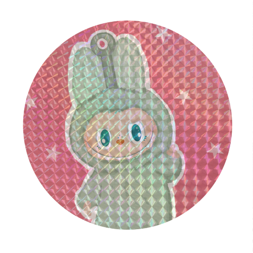 Labubu inspired Kawaii Pop Mart Little Monster - Circle Sticker by By Rosybum